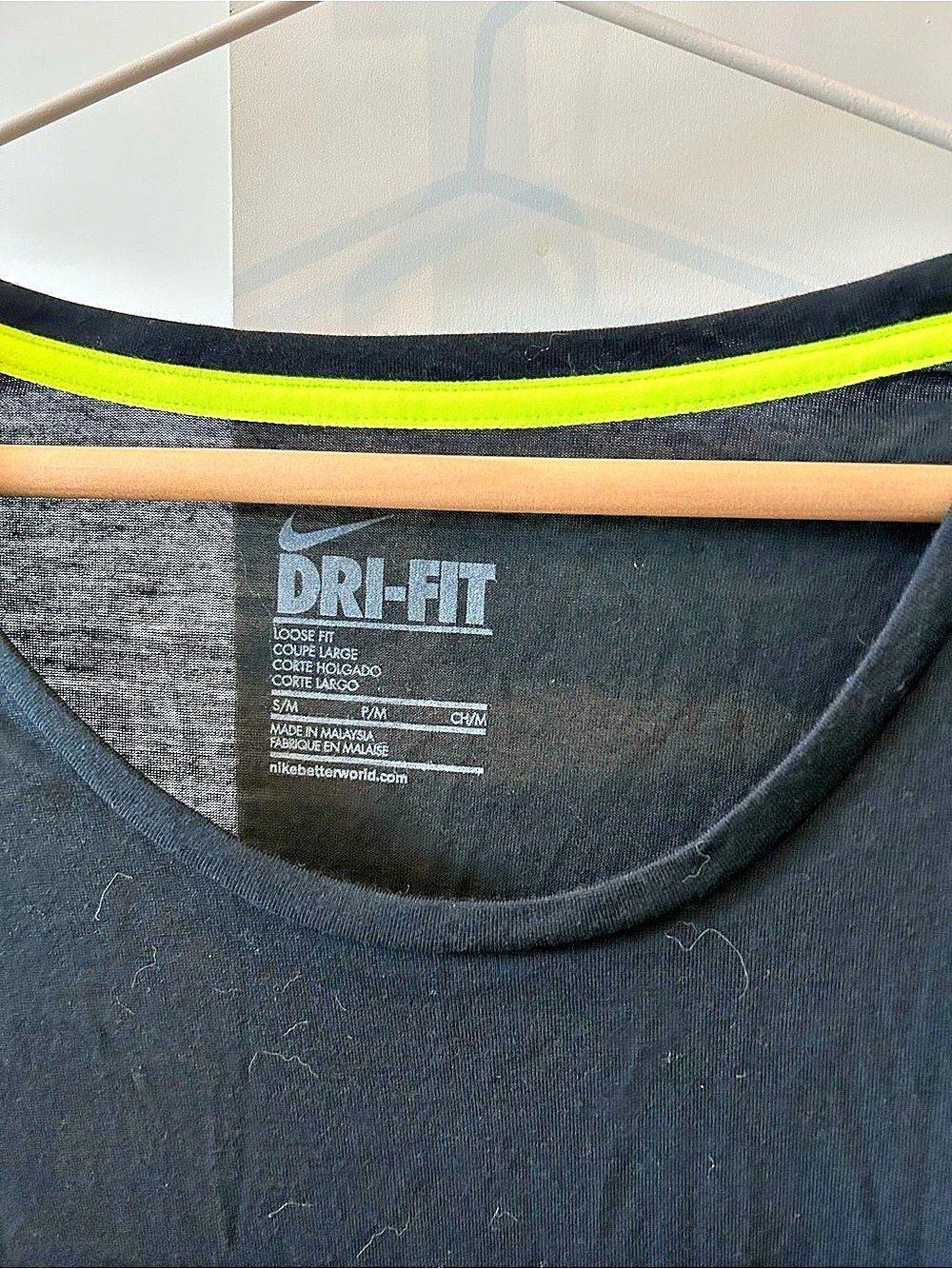Nike Dri-FIT Loose Fit T-Shirt Black Short Sleeve Size Small